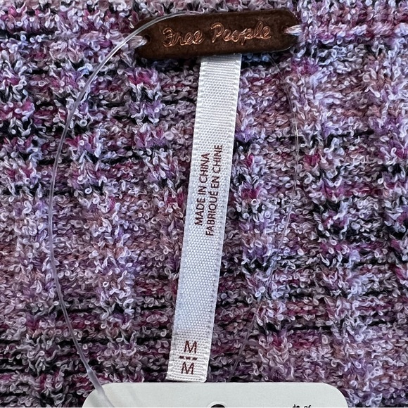 NWT $98 Free People Sweater Medium Brooke Wrap Crop Top Lilac Fog Combo Women's - Picture 16 of 16